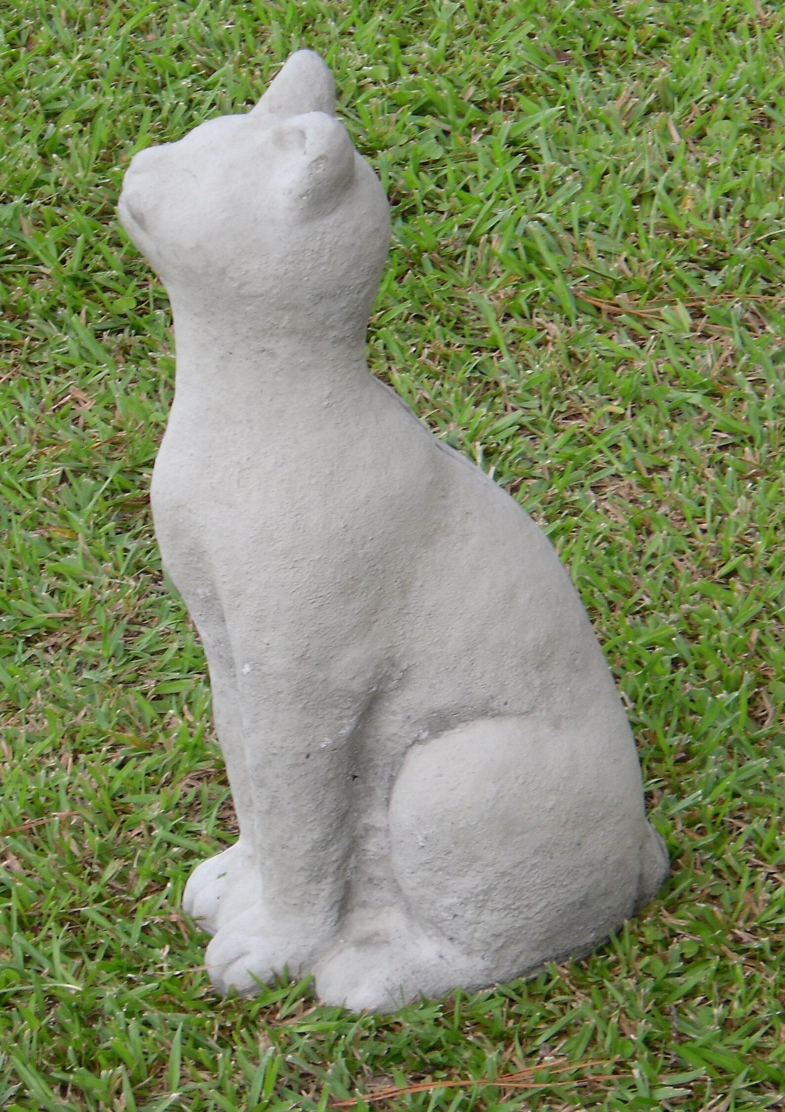 Cat Statue Cement Cat Statuary Cat Memorial Stone Sitting Etsy