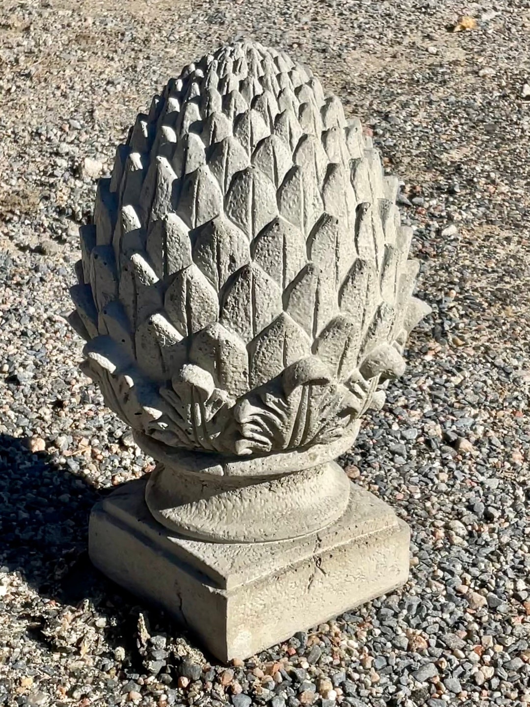 Pair 2 Concrete Pineapple Finial Concrete Pineapple Statues Outdoor