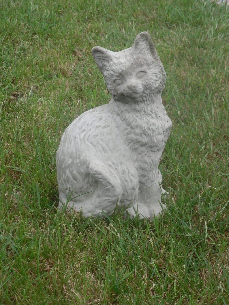 Cat Memorial Statue Kitten Statue Cat Statues Yard Art Cat Etsy