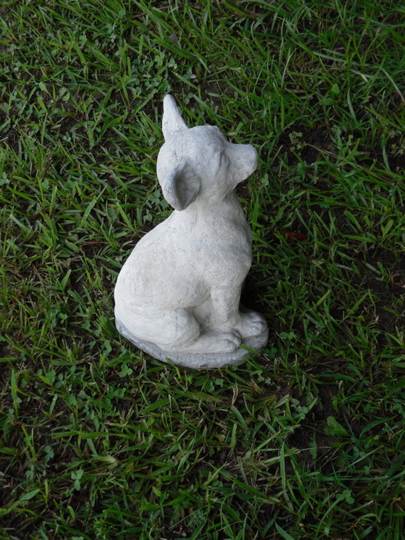 Outdoor sculpture Chihuahua sculpture Dog memorial stone Outdoor pet memorial headstone Concrete dog backyard