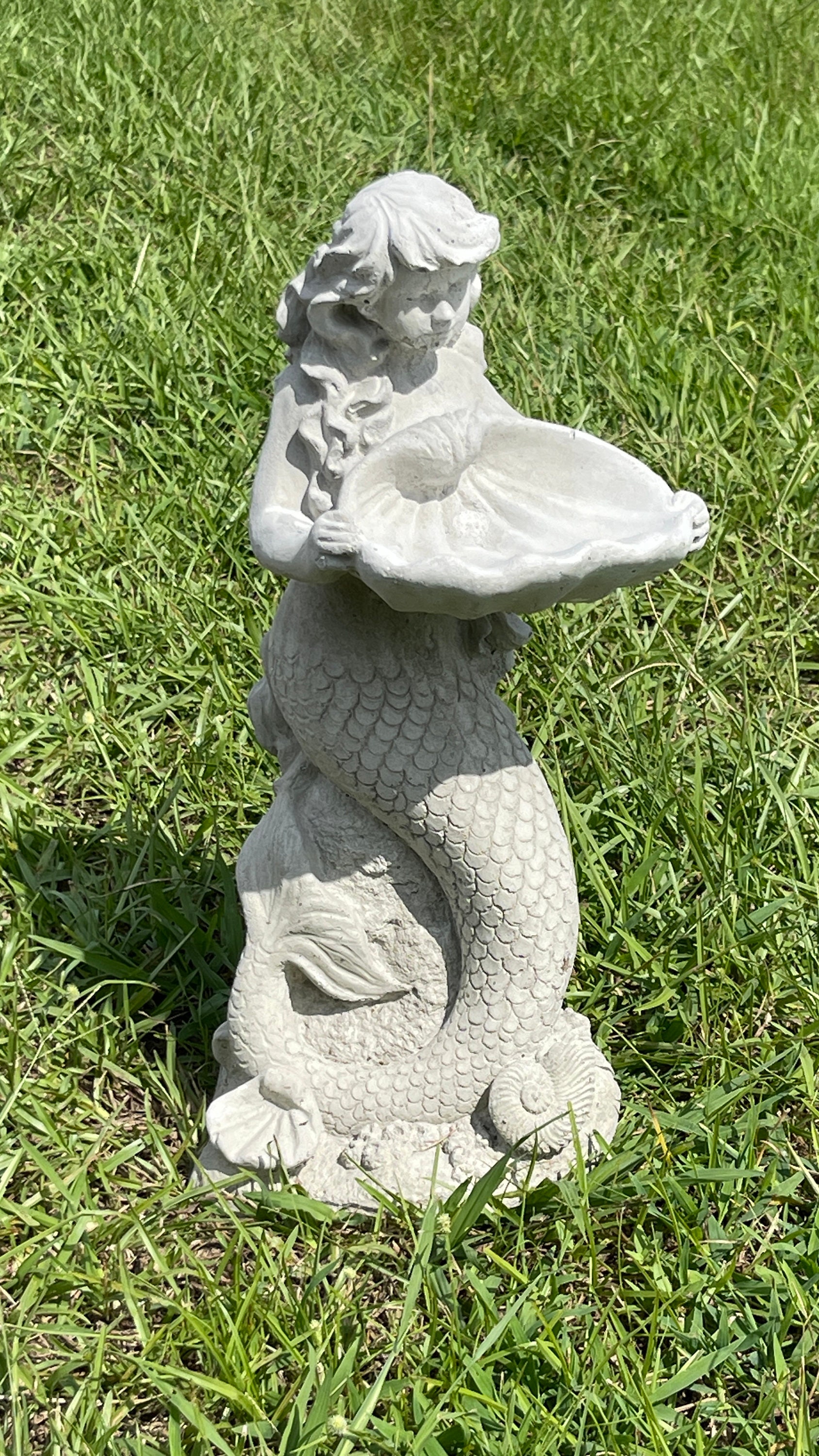 Mermaid Statue, Mermaid Fountain Topper, Mermaids, Concrete Mermaid, Outdoor Statue, Nautical Statue, Beach, Water Fountain, Mermaid Decor
