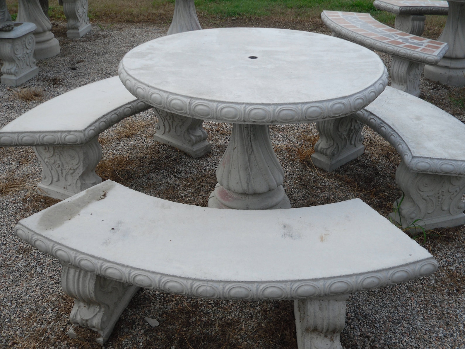 Outdoor Table Set Patio Set Cement Patio Table Set Outdoor Etsy