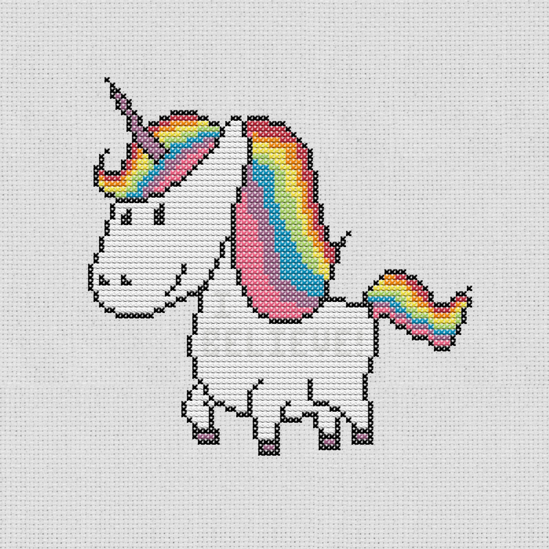 Rainbow Unicorn Cross Stitch Kit