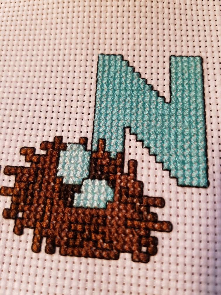 N is For... Nest Mini Alphabet Cross Stitch Kit With DMC Etsy UK