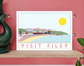 Filey Travel Poster