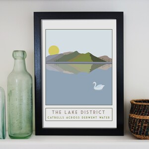 Catbells Vintage Style Tourism Print, The Lake District