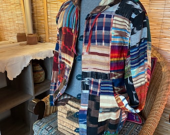 Patchwork woven hoody XL