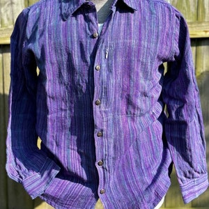Long Sleeve Woven Cotton button down full size Shirt M