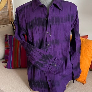 Long Sleeve Woven Cotton button down Shirt XL