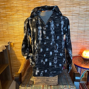 Hand woven Ikat hoody S