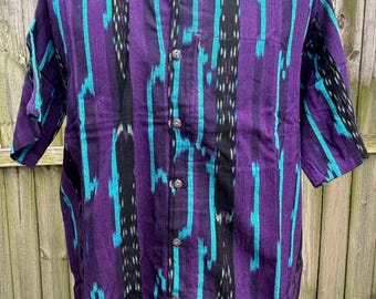Guatemalan cotton button down full size men shirt M