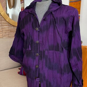 woven cotton purple hoody XL