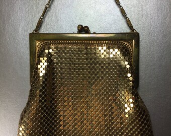 Whiting and Davis Mesh Purse Gold Tone - Etsy