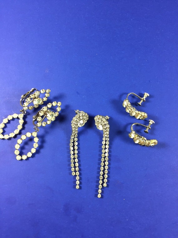 Rhinestone Earrings 3pc