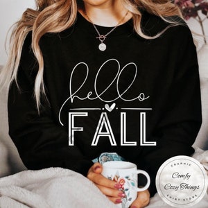 Chemise Hello Fall Heart : t-shirt d&#39;automne en coton doux