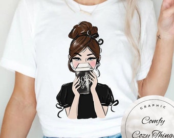 Camiseta Brunette Boss Life: Camiseta Messy Bun Boss Babe