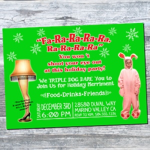 A Christmas Story Invitation, Leg Lamp Invitation, Ralphie Christmas Story Invitation, Christmas Party Invitation, Digital Printable
