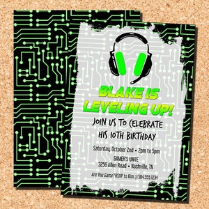 Gamer Invitation, Gaming Party Invitations, Gamer Birthday Invitations, Gaming Birthday Invitations, Digital Printable Invitation