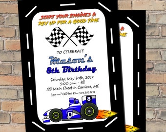 Racing Invitation, Racing Birthday Invitation, Race Car Invitation, Race Car Birthday Invitation, Racer Invitation, Racer Birthday Invite