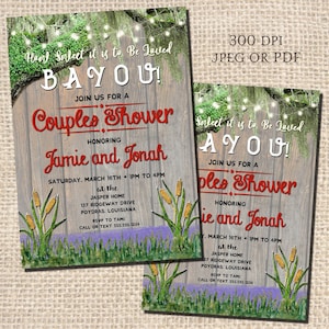 Loved Bayou Couples Shower Invitation, Loved Bayou Invitation, Couples Shower Invitation, Louisiana Invitation, Bayou, Digital File