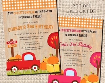 Pumpkin Patch Invitations, Pumpkin Patch Birthday Invitations, Pumpkin Patch Party Invitations, Pumpkin Birthday Invitations, Digital Invite
