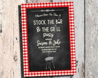 Stock the Bar and Grill Invitation, Stock the Bar and Grill Party, Stock the Bar & Grill Shower, Couples Shower, Digital Printable