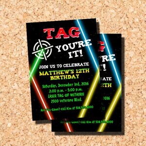 Laser Tag Invitation, Laser Tag Birthday Invitation, Laser Tag Party Invitations, Laser Tag Party, Digital Printable Invitation