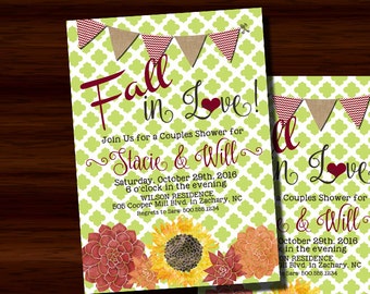 Fall in Love Couples Shower Invitation, Fall in Love Shower Invitation, Autumn Shower Invitation, Autumn Invitation, Digital Printable