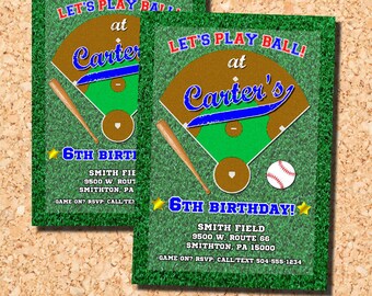 Baseball Invitation, Baseball Party Invitation, Baseball Birthday Invitation, Baseball Theme Invitation, Digital Printable Invitation