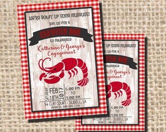 Invitación a cangrejos, Invitación a hervir cangrejos, Fiesta de cumpleaños de cangrejos, Fiesta de hervir cangrejos, Invitación a fiestas de cangrejos, Digital