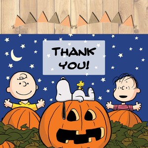 Charlie Brown Great Pumpkin Thank You Note Cards, Digital Printable, INSTANT DOWNLOAD  ***Matches Invitation***