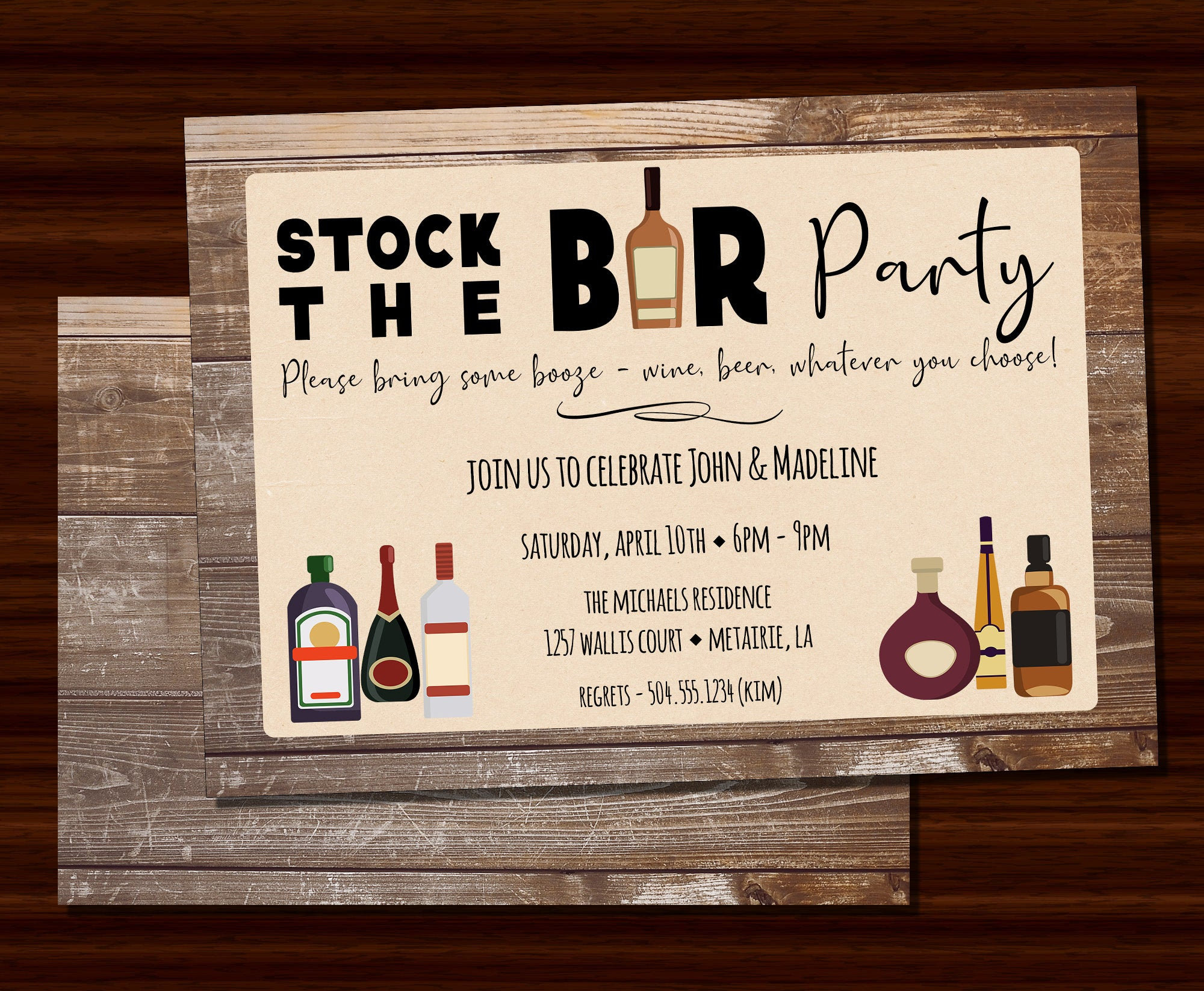 Stock the Bar Invitations Stock the Bar Party Invitations | Etsy