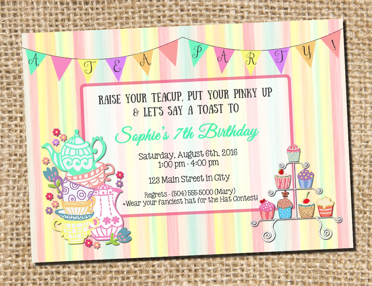dress up tea party birthday Fairies and Pixies Magical Dress Up Tea Party Birthday Printed Invitations  and Thank You Cards main image 1