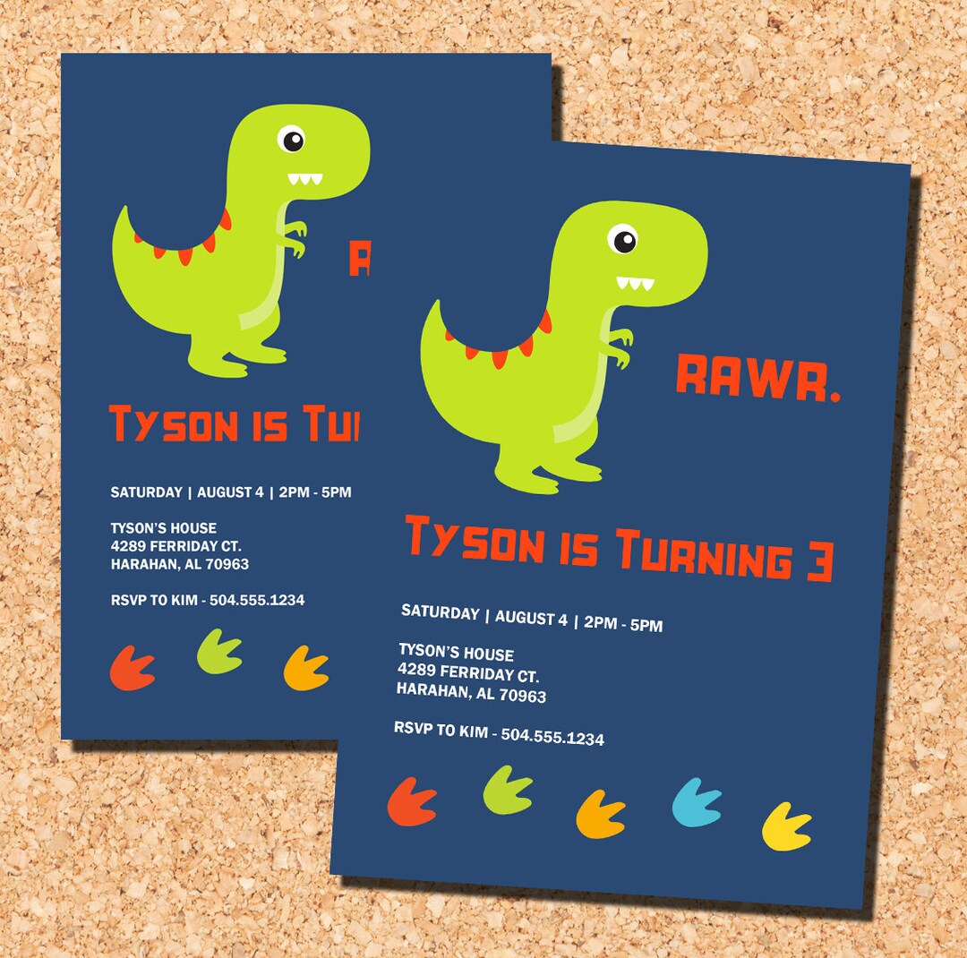 Dinosaur Invitations, Dinosaur Birthday Invitations, Dinosaur Party
