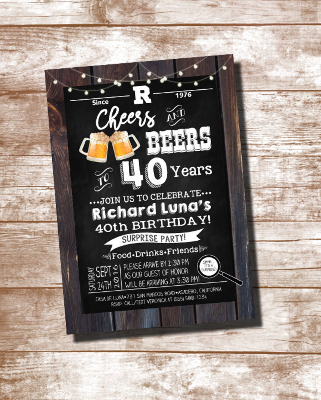 40th Birthday Party Invitation, Cheers and Beers to 40 Years, 40th Birthday Party, Surprise Party Invitation, Digital Printable - Etsy 40th-birthday-party-invitation-cheers-and-beers-to-40-years-40th-birthday-party-surprise-party-invitation-digital-printable-etsy