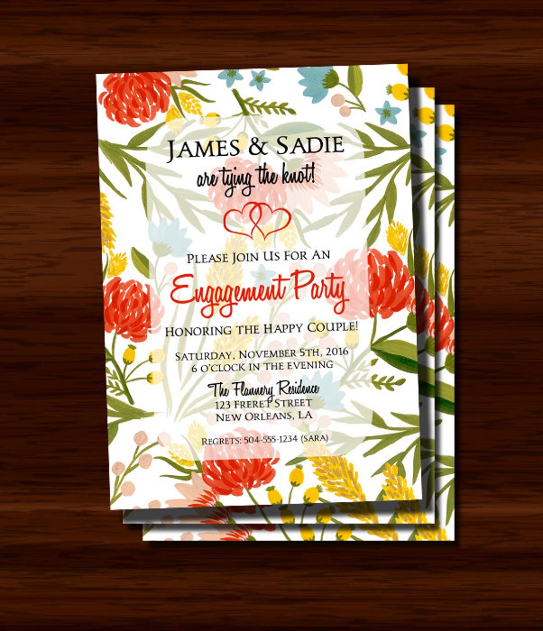 Floral Engagement Party Invitation Engagement Party - Etsy