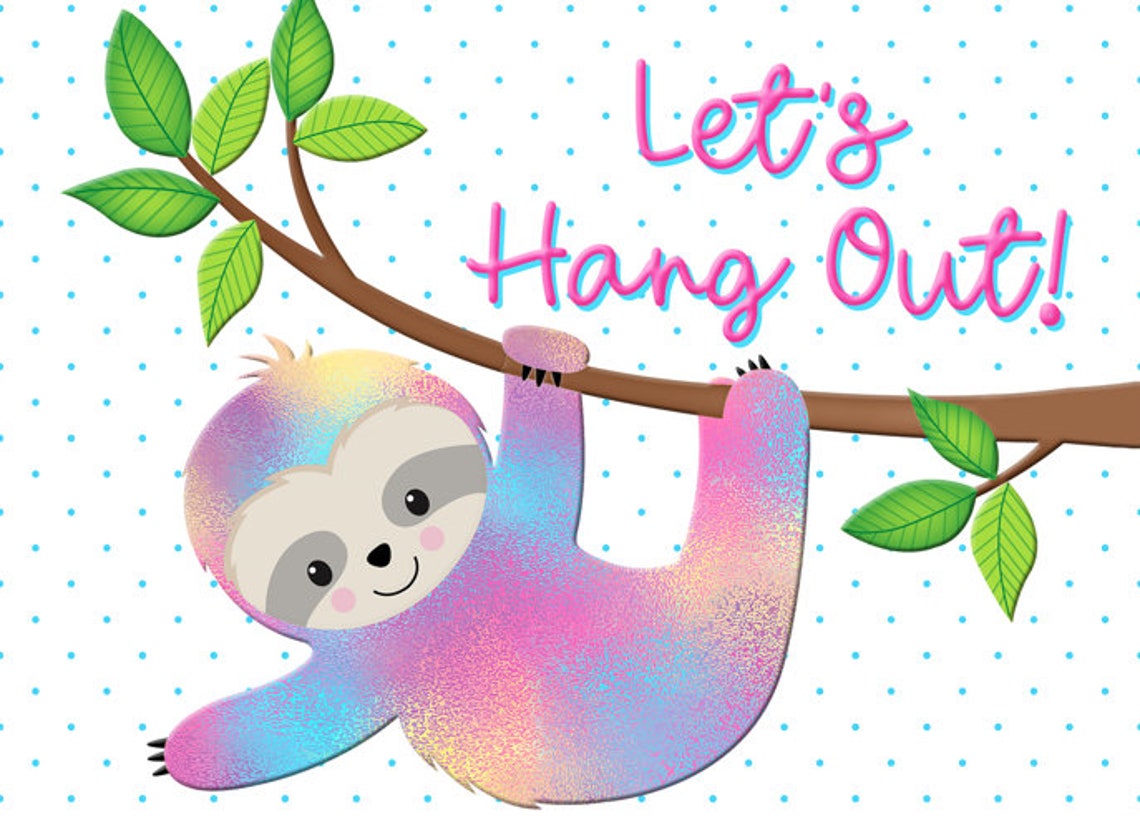 Sloth Invitations Rainbow Sloth Invitations Sloth Birthday - Etsy