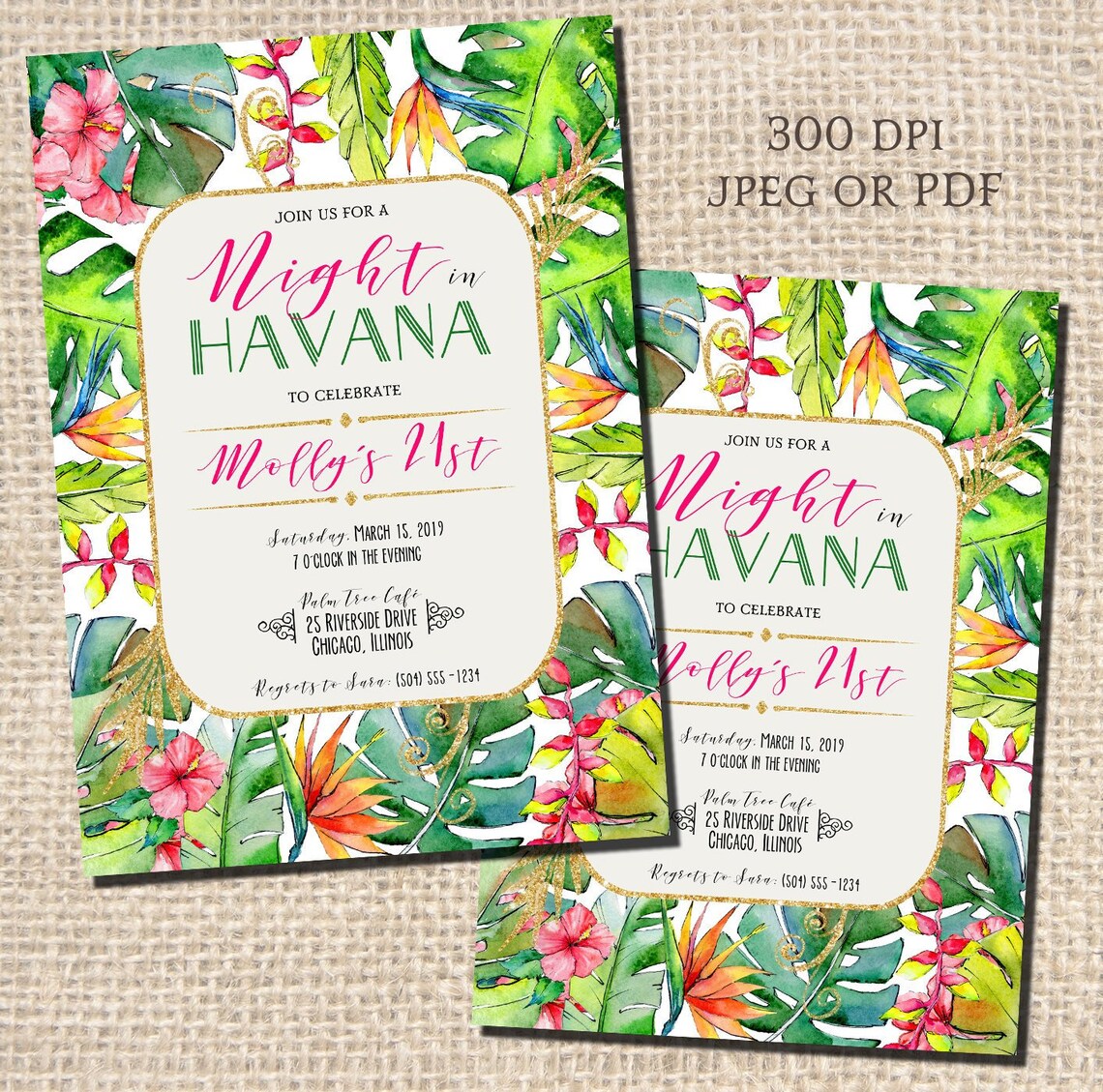 Night in Havana Invitations Havana Nights Invitation 21st | Etsy