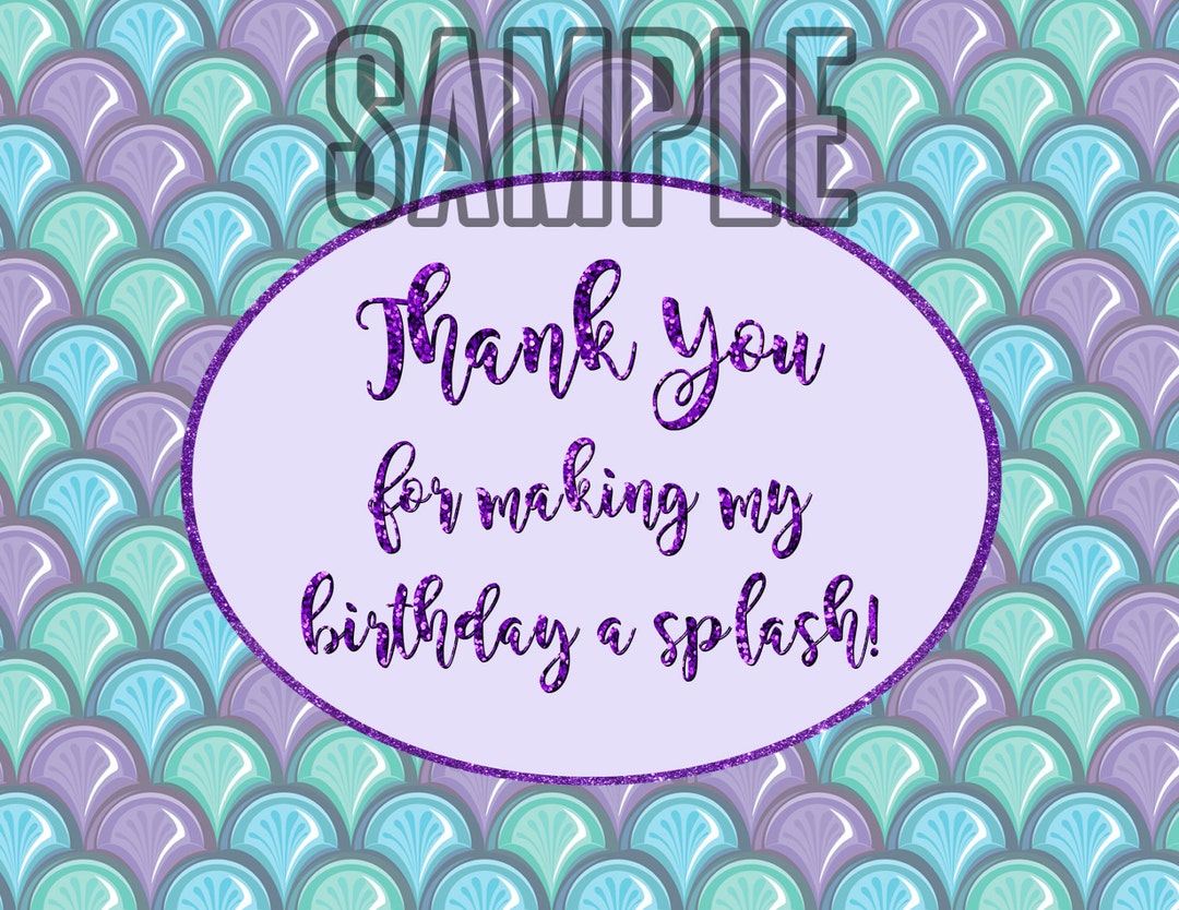 Mermaid Thank You Note Cards, Digital Printable, ***matches Invitation ...