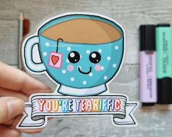 Imán de té: Imán de nevera de cocina kawaii, regalo positivo