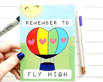 Remember To Fly High Postcard: A6 Positive Affirmation Card, Mental Health Gift