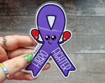 Imán para concienciar sobre la fibromialgia: regalo de guerrero con lazo motivacional