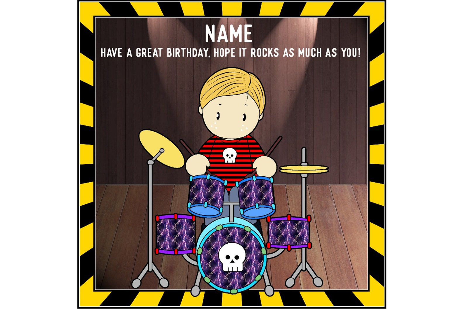 Drummer Birthday Card Personalised Birthday Musical - Etsy