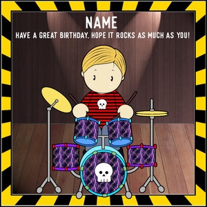 Drummer Birthday Card Personalised Birthday Musical - Etsy