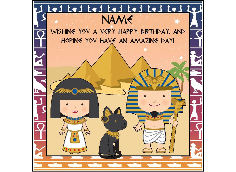 Egyptian birthday card birthday greetings Cleopatra card Etsy
