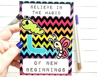 New Beginnings Motivational Postcard: A6 Positive Affirmation Card, Mental Health Gift