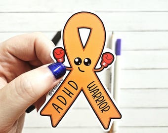 ADHD Warrior Sticker: mental health and invisible illness gift