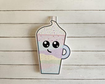 Marcapáginas magnético Rainbow Latte, regalo kawaii para amantes de los libros