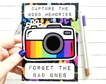 Capture The Good Memories Postcard: A6 Positive Affirmation Card, Mental Health Gift