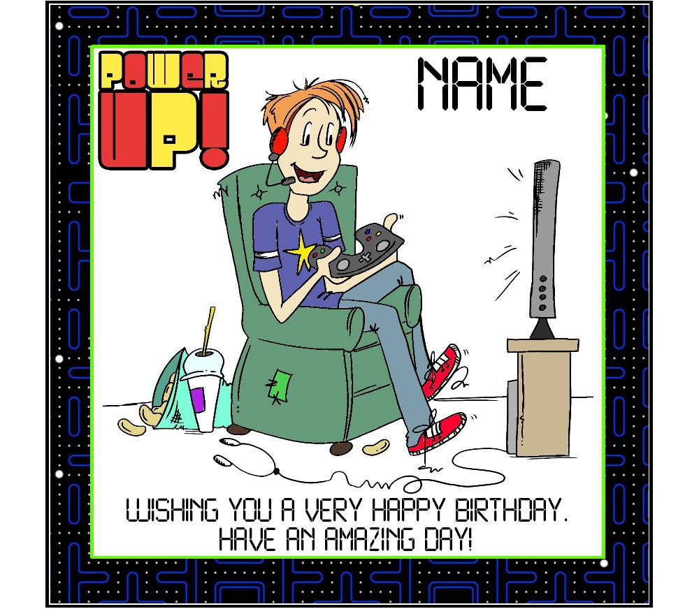 video-game-birthday-card-greetings-card-birthday-greetings-etsy